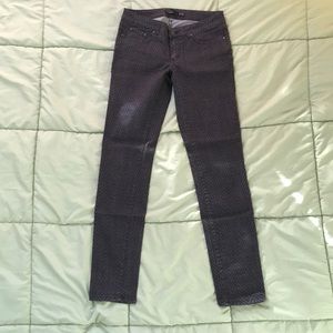 Prana Herringbone-print Skinny Jeans Grey sz 6